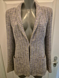 Chanel Lilac Single Breasted Tweed Blazer