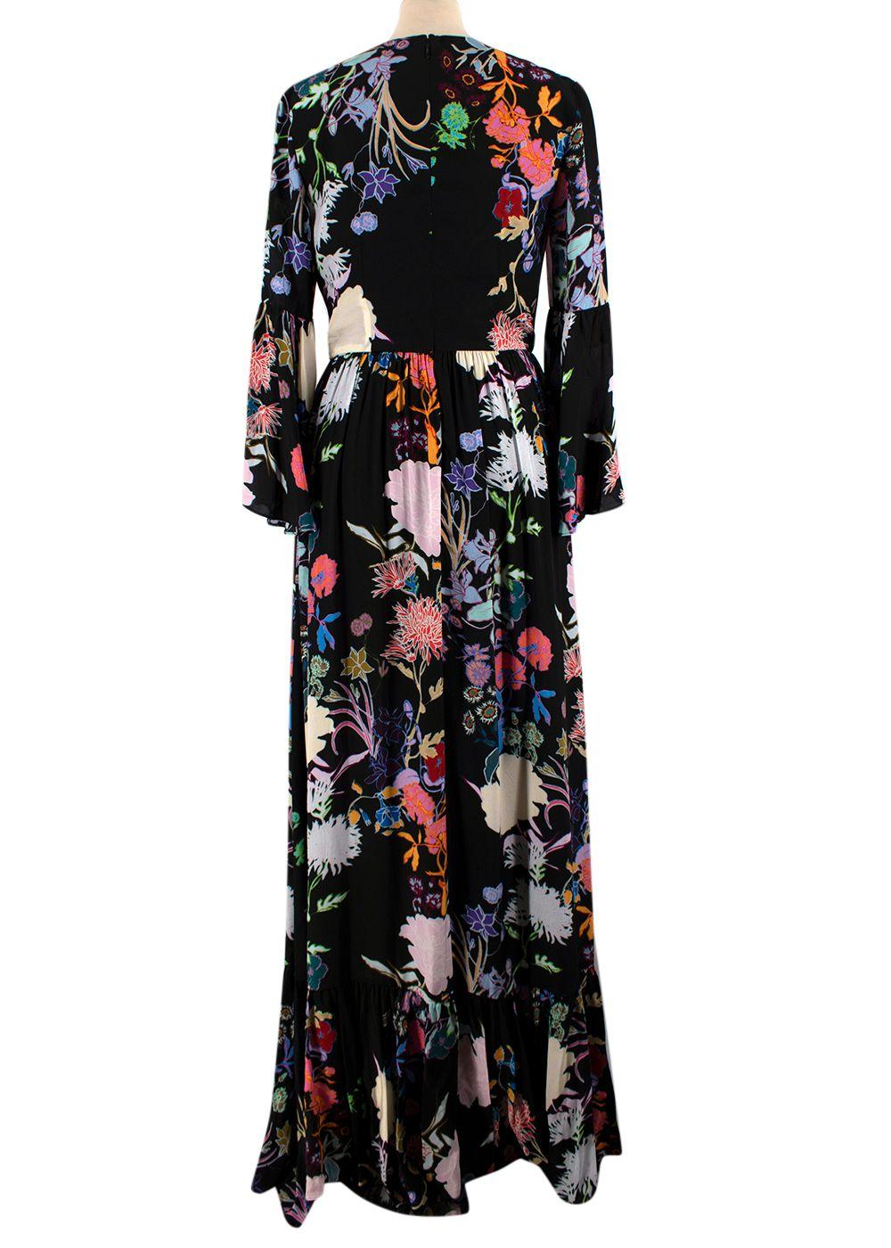 Borgo De Nor Jardin Black Astrea Crepe Maxi Dress