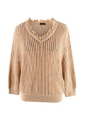Peserico Beige Open Knit Jumper
