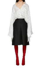 Balenciaga Ivory Monogram Silk Oversized Shirt