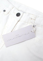 White Skinny Fringed Hem Jeans
