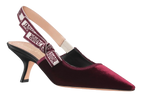 Dior Burgundy Velvet Sling Back Sandals
