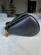 Black leather mini Pandora box bag