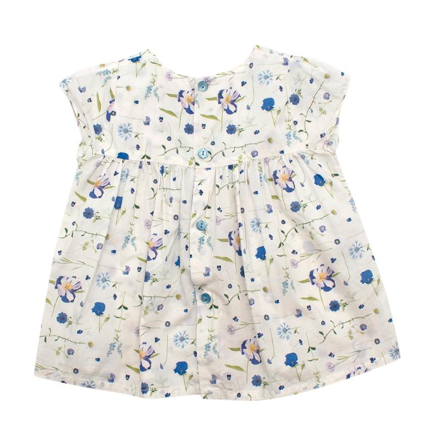 Fleurisse White Floral Cotton Smocking Dress