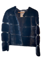 Valentino Black Crystal Embelleshed Mink Jacket