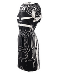 Hermes Black And White Belted Silk Dress Tunic
