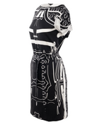 Hermes Black And White Belted Silk Dress Tunic