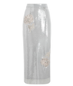 Huishan Zhang Sequin Floral Oakley Pencil Skirt
