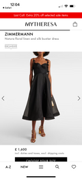 Zimmermann  Floral Linene Black Midi Dress