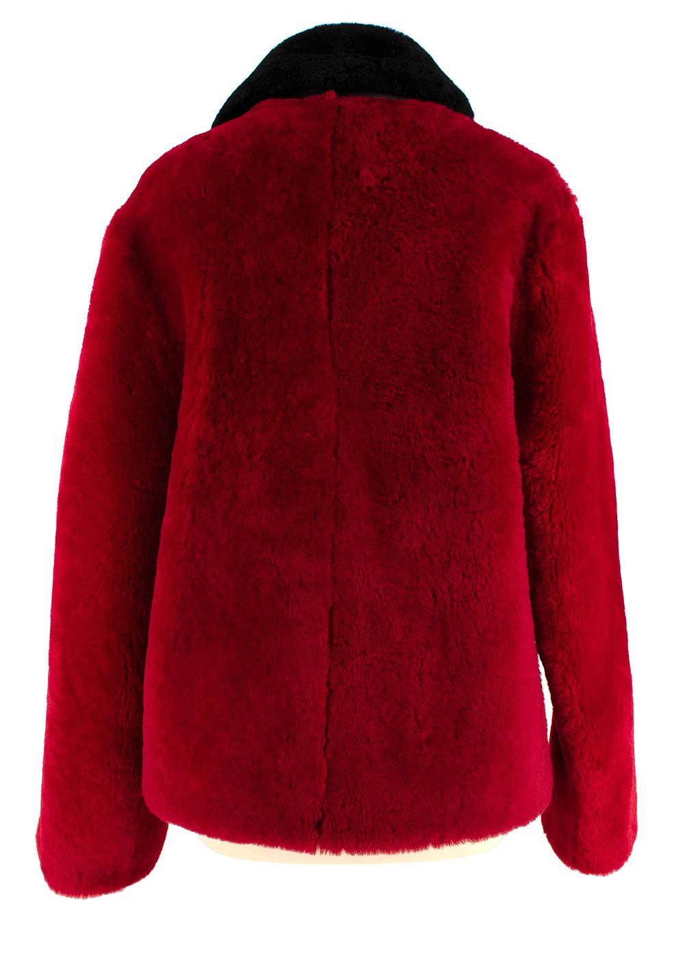 MCQ Red & Pink Shearling Zip Jacket