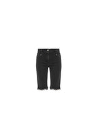 Black denim cut-off bermuda shorts