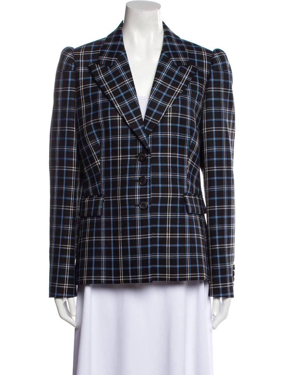 Collection Plaid Virgin Wool Tailored Jacket