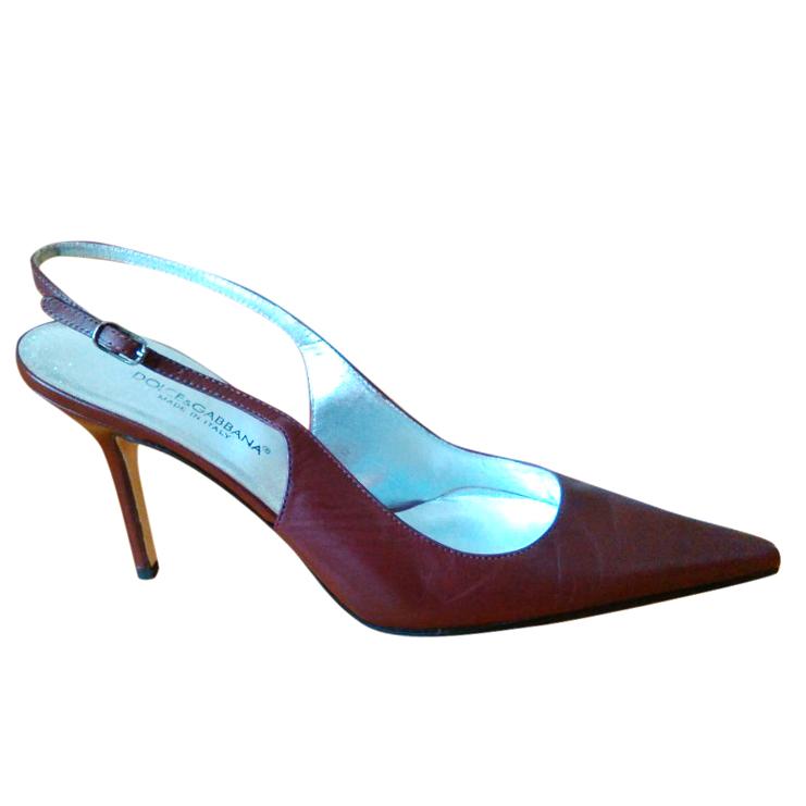 Dolce & Gabbana Burgundy Slingback Sandals