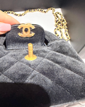 Chanel Black Velvet Kelly Mini Nano