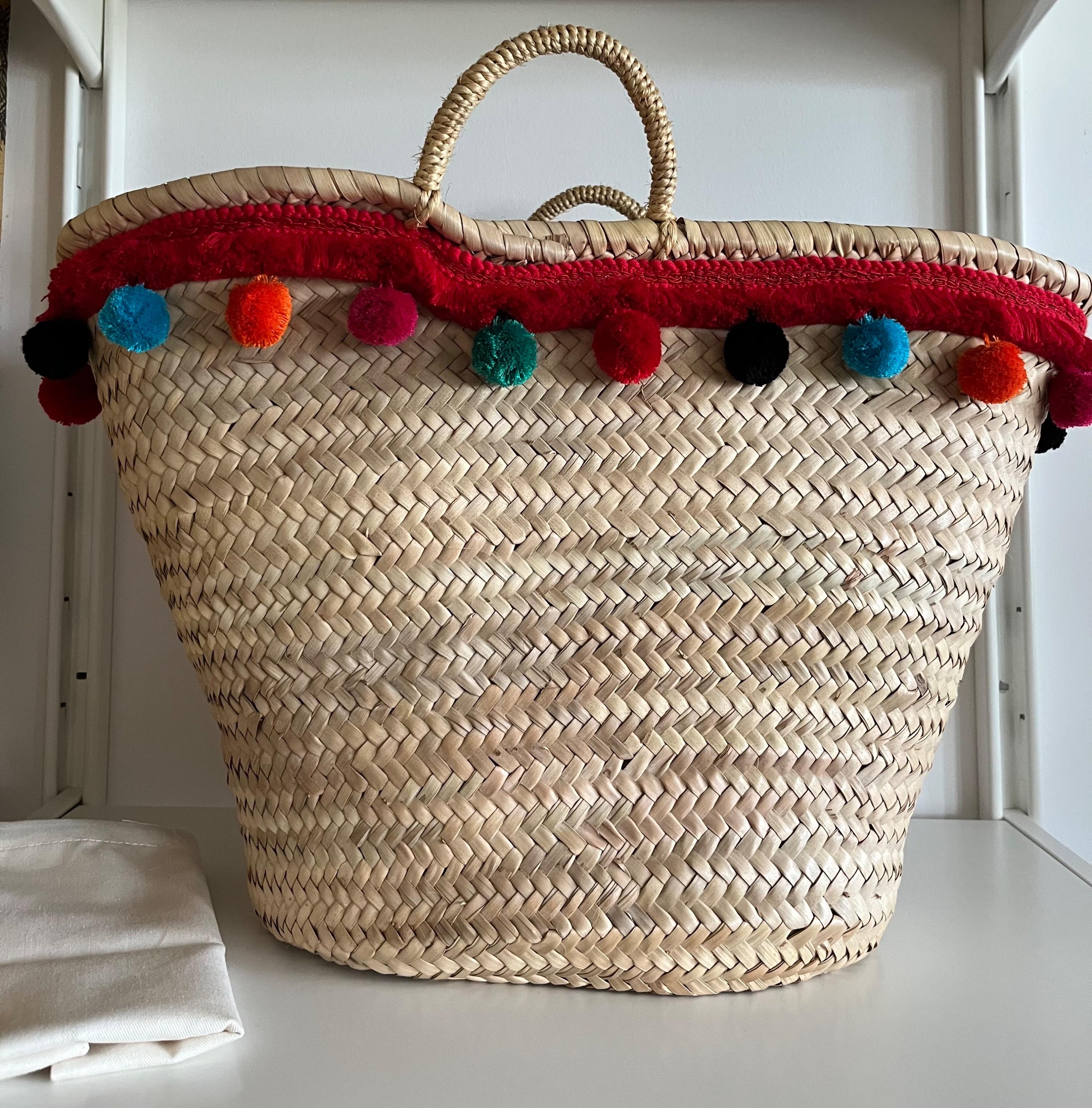 Pom Pom Basket Tote