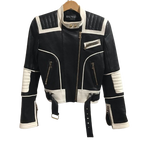 Black Lambskin Leather Biker Jacket