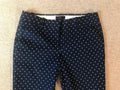 J. Crew Cafe Capri navy polka dot stretch pants