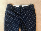 J. Crew Cafe Capri navy polka dot stretch pants