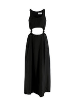 Bondi Born Black Tenerife Knotted Cutout Gauze Midi Dress