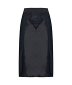 Black Powernet And Satin Midi Skirt