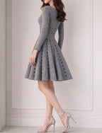Alaia Grey Fit And Flare Dress