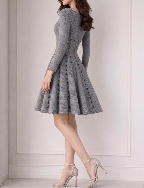 Alaia Grey Fit And Flare Dress
