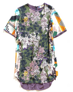 MSGM Multi-Print Silk Twill Shift Dress