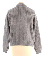 Giorgio Armani Grey Cashmere & Silk Mock-neck Jumper