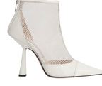Jimmy Choo White Mesh and Leather Kix Ankle Boots