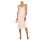 Rebecca Vallance Peach Crepe Midi Dress