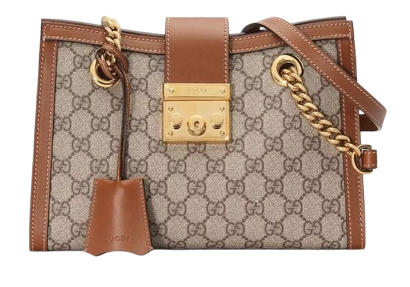 Gucci Coated Canvas Padlock Shoulder Bag