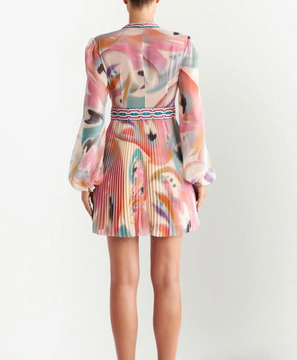 Etro Paisley-Print V-Neck Minidress