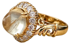 Bespoke Vintage Quartz and Diamond Cluster Ring