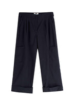 Serena Bute Navy Wool Tapered Cargo Trouser