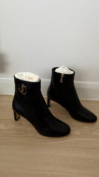 Jimmy Choo Black Leather Minori 65  JC Ankle Boots