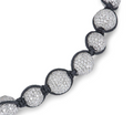 Bespoke 18kt White Gold Adjustable Pave Diamond Cord Bracelet