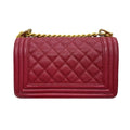Chanel Red Caviar Leather Small Boy Bag