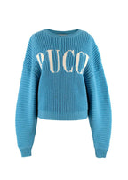 Emilio Pucci Blue Logo Merino Wool Jumper