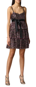 Red Valentino Multicoloured Sequin Tiered Mini Dress
