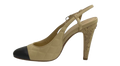 Chanel Beige Lambskin Cork Slingback Heels