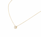 18ct yellow gold & white diamond Halo necklace 0.53ct
