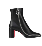 Christian Louboutin Black Leather Zip Booty