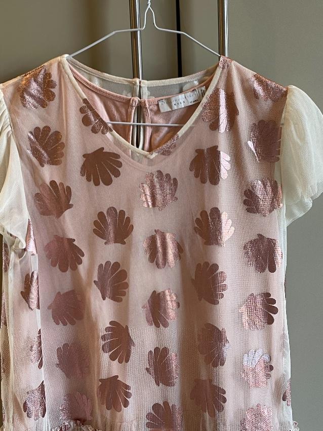 Stella McCartney Kids 12Y Pink Ruffled Shell Print Dress