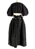 Aje. Mimosa Black Puff Sleeve Midi Dress