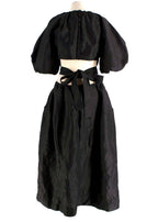 Aje. Mimosa Black Puff Sleeve Midi Dress