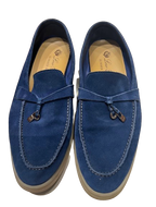 Loro Piana Blue Suede Summer Charms Walk Loafers