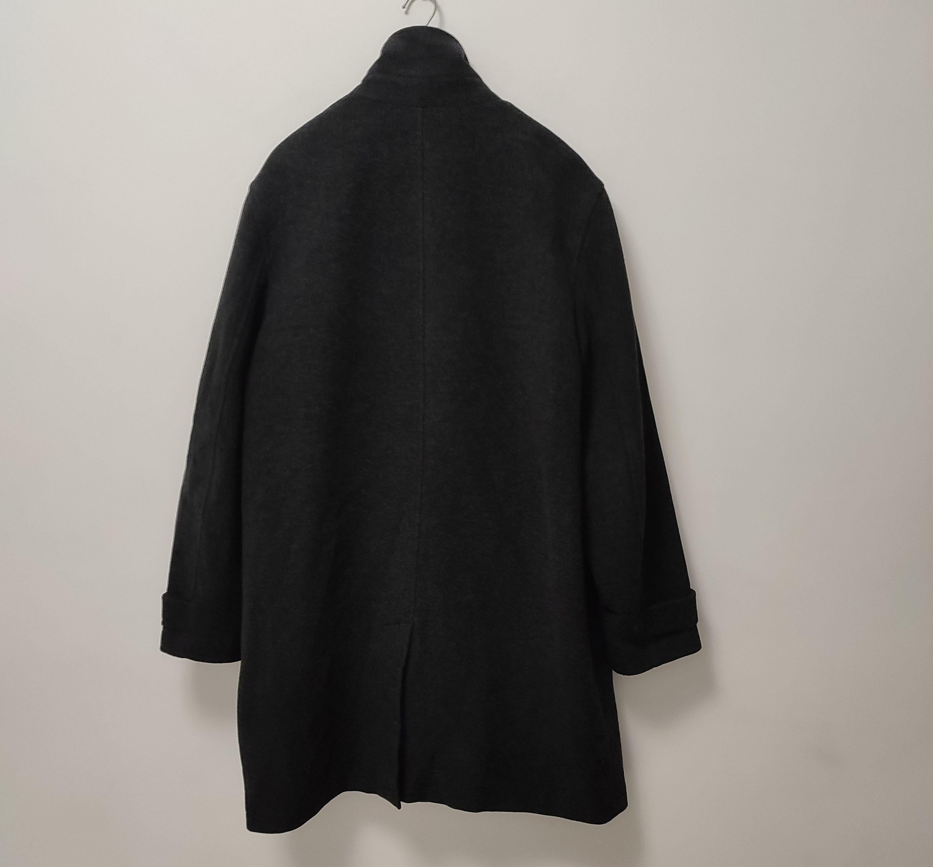 Wool Blend Dark Grey Long Coat