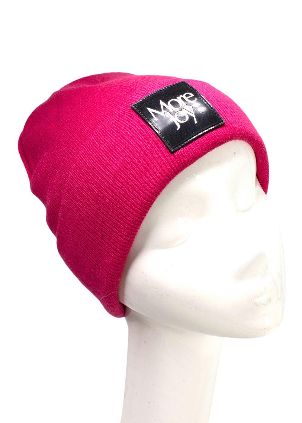 More Joy Magenta Logo-patch Beanie Hat