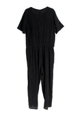 Eileen Fisher Black Woven Plissé Jumpsuit