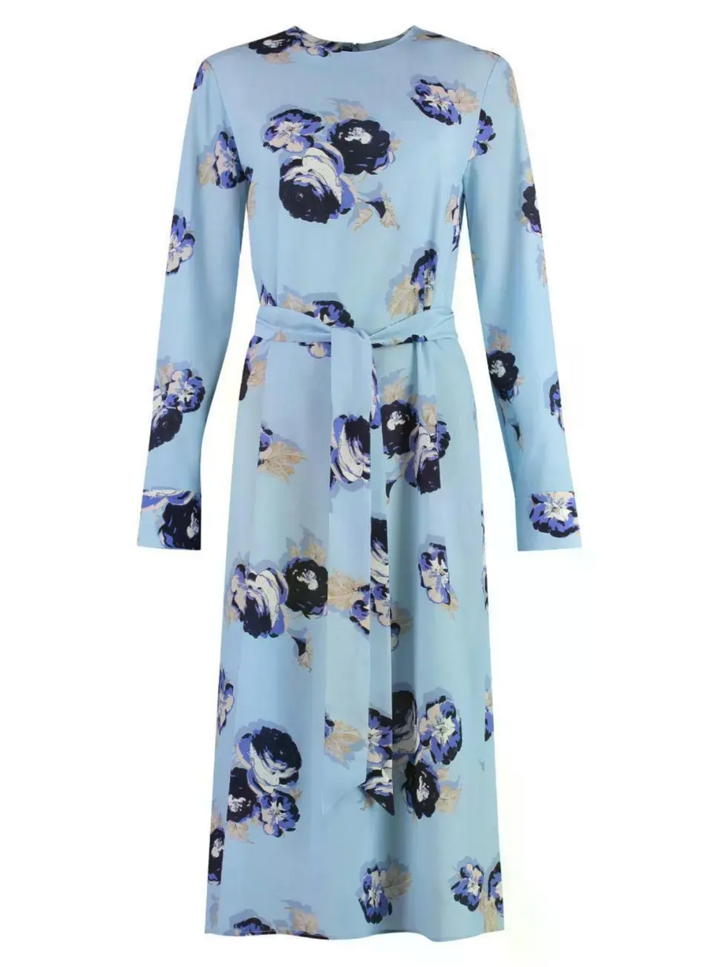 St. John  Floral-printed Long-sleeve Dress